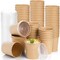 80 Pack Paper Soup Containers with Lids, 16 Oz Disposable Kraft Paper Food Cups, To Go Take Out Cups for Hot Cold Drinks